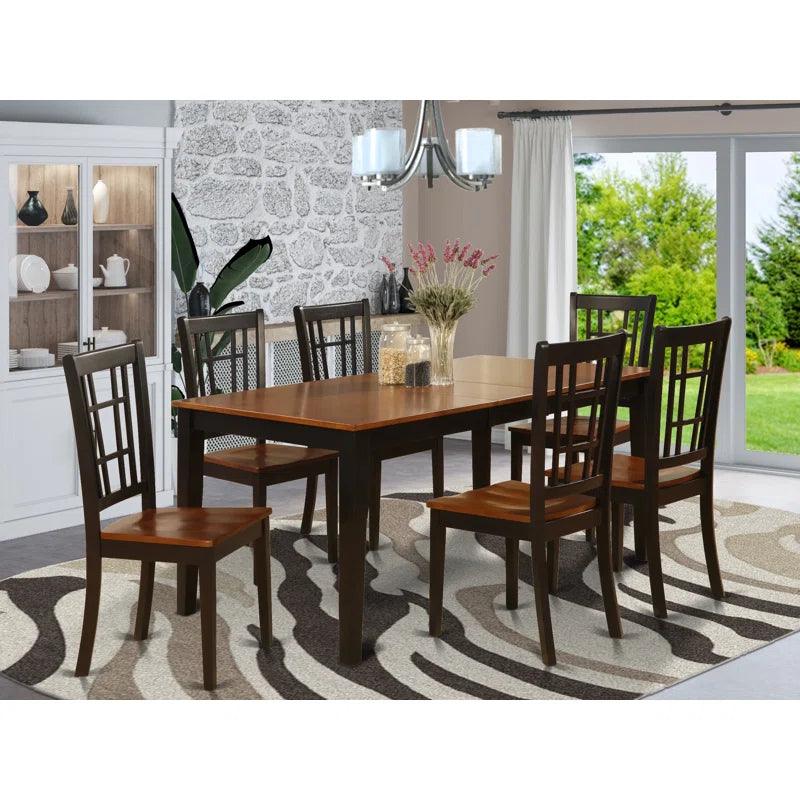 Extendable Solid Wood Dining Set - Ouch Cart 