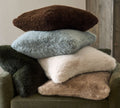 Fur Cushion Covers in Neutral Colours, Square Self-Design, Set of 5