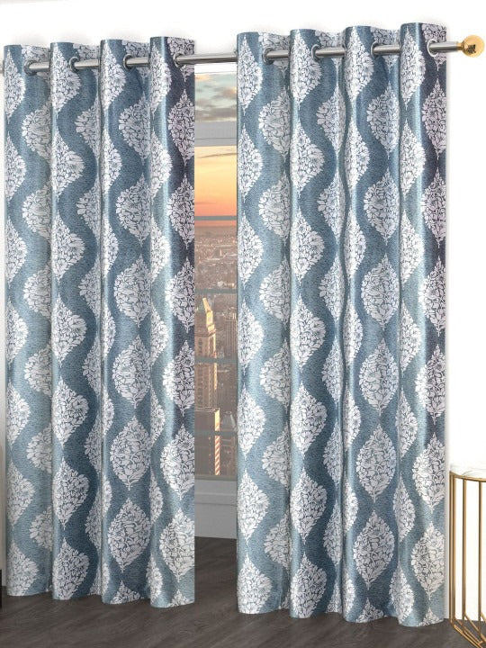 Polyester Door Curtain, 4 × 7 Feet, Room Darkening Curtain with Ethnic Motifs for Living Room and Bedroom, Pack of 1