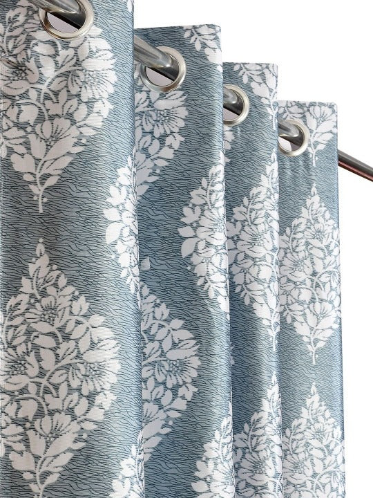 Polyester Door Curtain, 4 × 7 Feet, Room Darkening Curtain with Ethnic Motifs for Living Room and Bedroom, Pack of 1