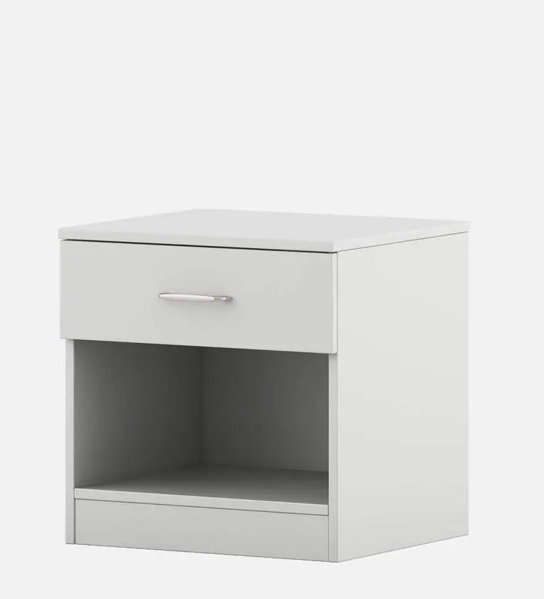 Bedside Table in Frosty White Finish with Drawer