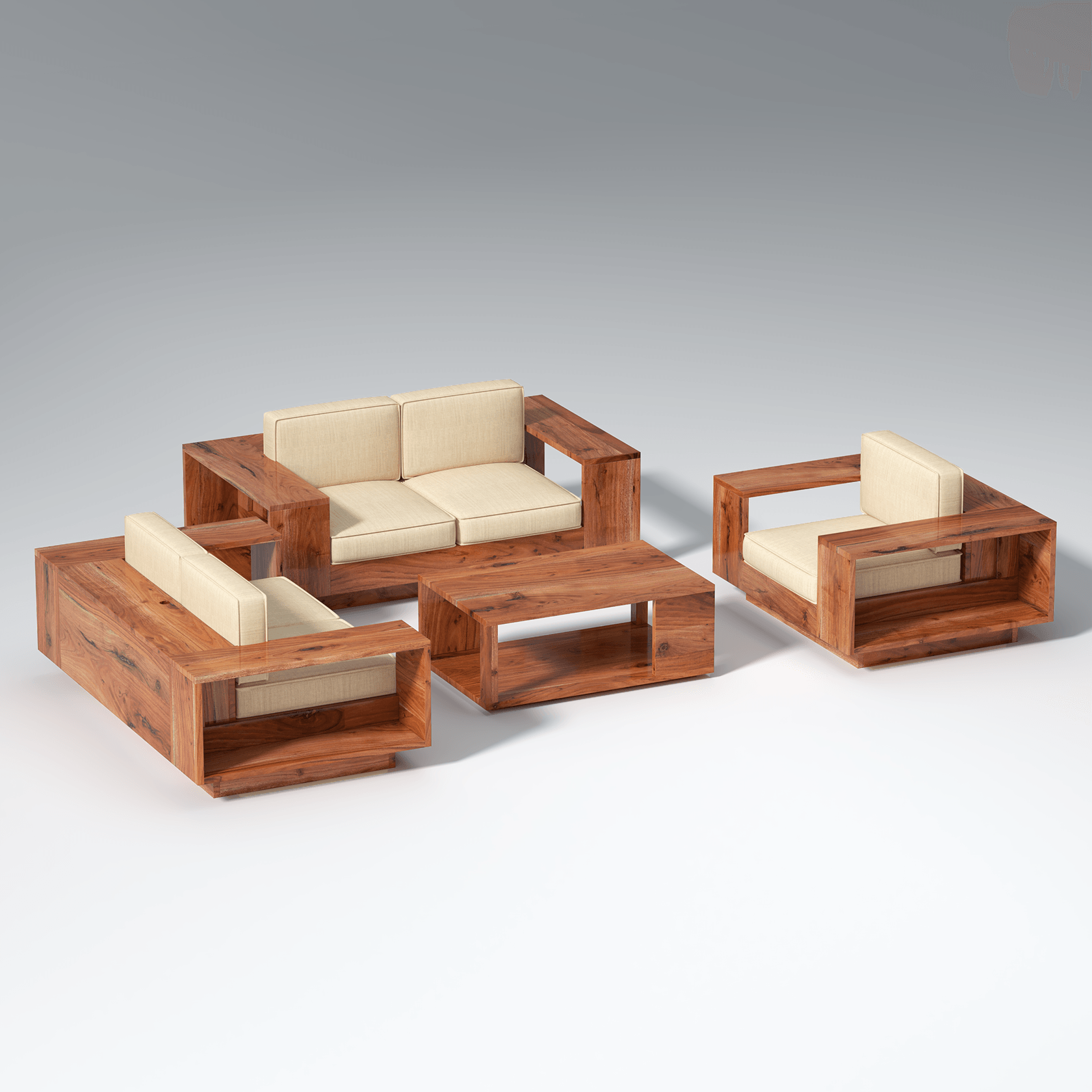 Serenerest Sofa Set with Coffee Table - Ouch Cart 