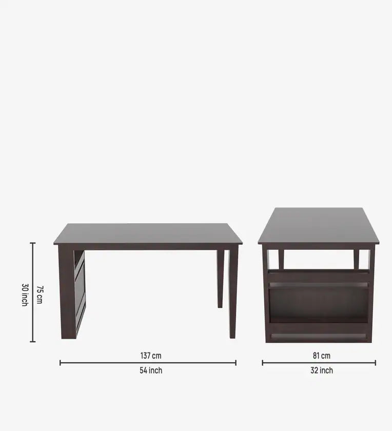 Solid Wood 4 Seater Dining Set In Wenge Finish