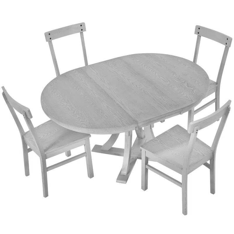 Dining Table Set, Kitchen Table Set with 15.7" Removable Leaf - Ouch Cart 