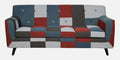Fabric 3 Seater Sofa In Red Multicolour