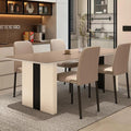 Modern 4 Seater Dining Table Set with Upholstered Chairs – Contemporary Wooden Finish