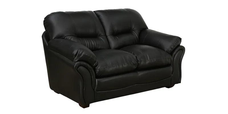 Leatherette 2 Seater Sofa In Black - Ouch Cart 