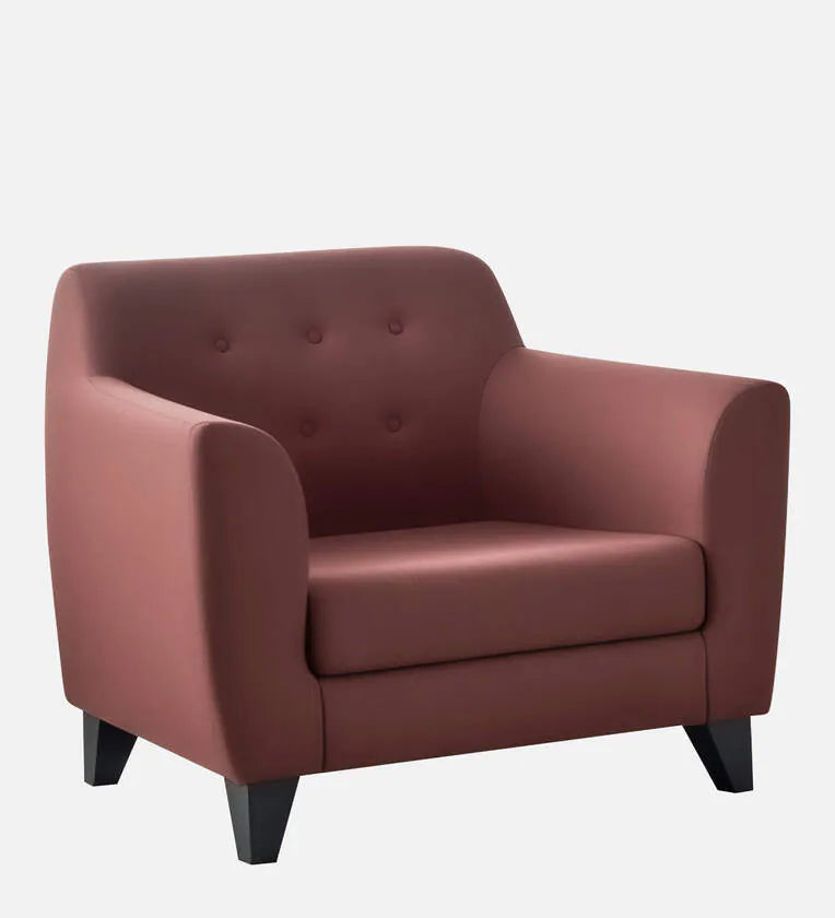Velvet 1 Seater Sofa In Berry Wine Colour