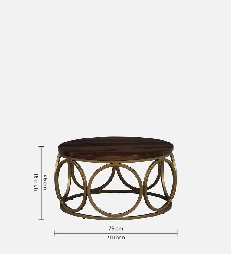 Metal Coffee Table In Matte Gold Finish