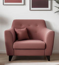 Velvet 1 Seater Sofa In Berry Wine Colour