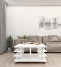 Movable Coffee Table in Frosty White Finish