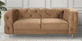 Velvet Fabric 2 Seater Sofa In Brown Colour