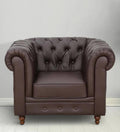 Leatherette 1 Seater Sofa In Dark Brown Colour