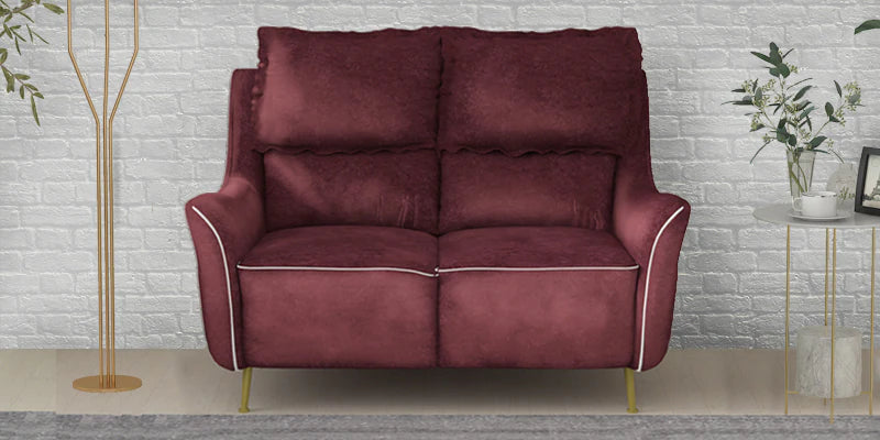 Velvet 2 Seater Sofa In Wine Colour