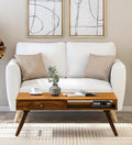 Sheesham Wood Coffee Table In Scratch Resistant Rustic Teak Finish