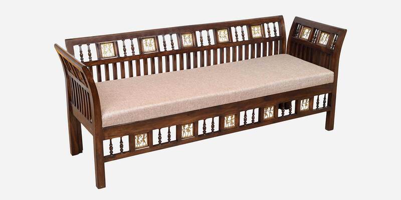 Solid Wood 3 Seater Sofa in Walnut Colour