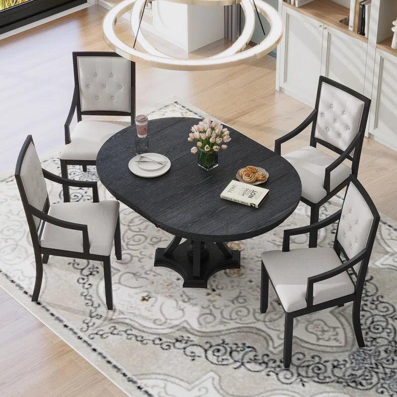 Extendable Pedestal Dining Set - Ouch Cart 