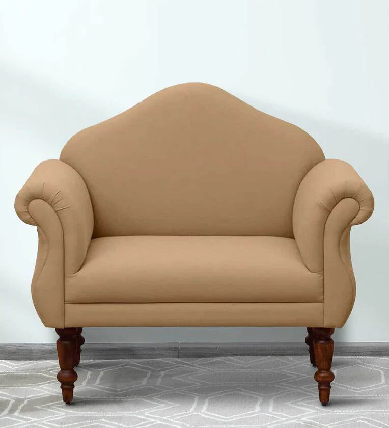 Sheesham Wood 1 Seater Sofa In Honey Oak Finish