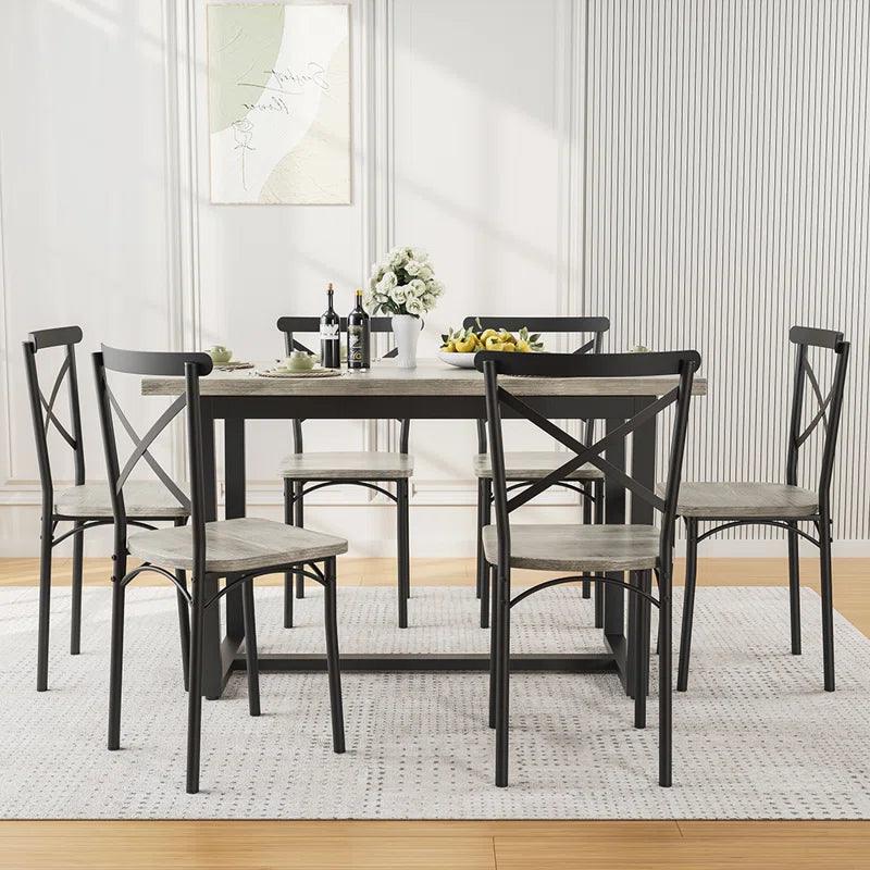 7 - Piece Double Pedestal Dining Set - Ouch Cart 