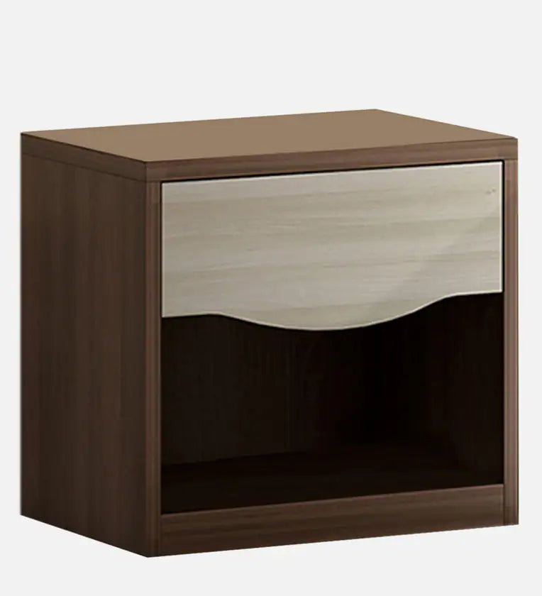 Crescent Bedside Table in Dark Acaica Finish