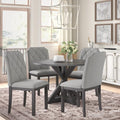 Traditional Solid Wood Round 4 Seater Dining Table Set