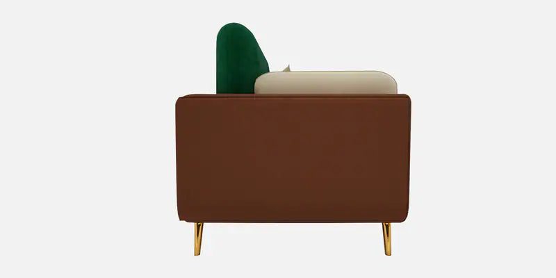 Velvet 3 Seater Sofa in Green & Beige Colour