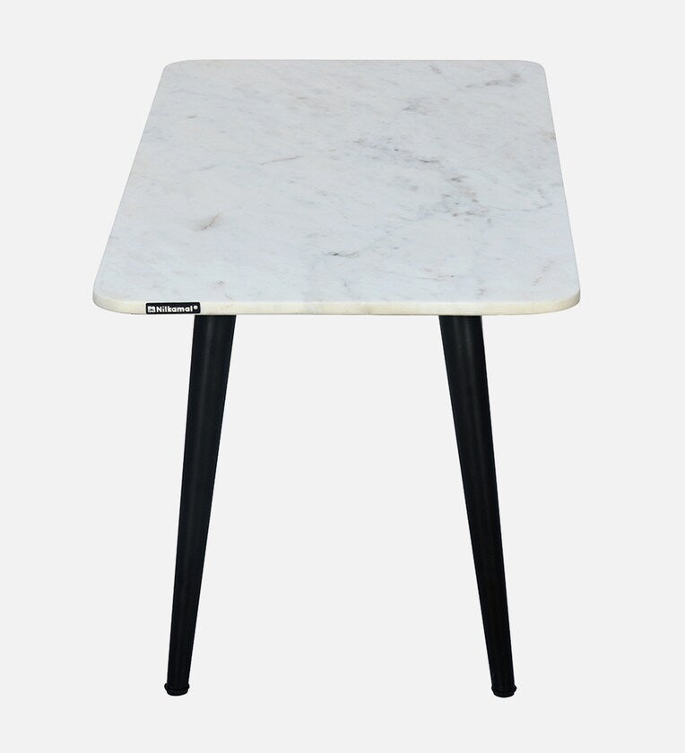 Marble Coffee Table in White Finish