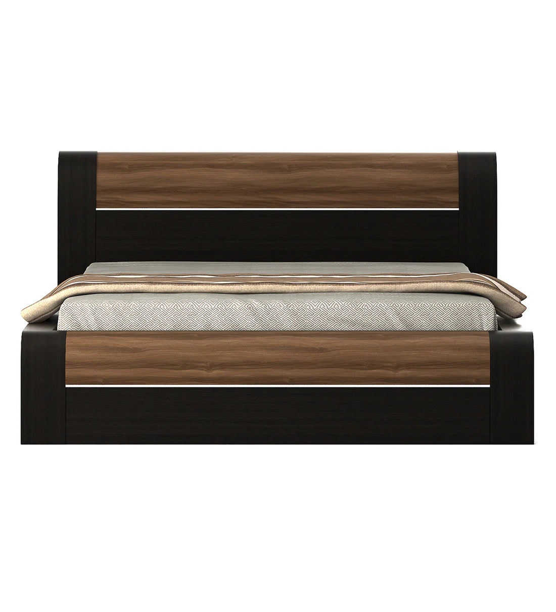 Amazon King Size Bed in Natural Wenge Woodpore Finish with Hydraulic Storage