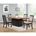 4 seater Solid Wood Dining Set with Fabric Chairs