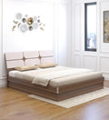Bromo King Size Bed in Teak Finish with Hydraulic Storage