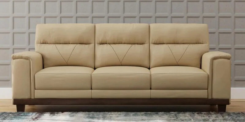 Leather 3 Seater Sofa in Beige Colour