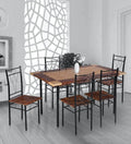 Metal 6 Seater Dining Set in Marble Finish