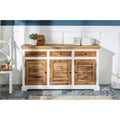 Whitewave Solid Wood Sideboard with Three Drawer and Door Storage Unit 160x90x40 CM (Sideboard)