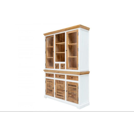 Whitewave Solid Wood Crockery Cabinet | Large Hutch Cabinet | Kitchen Storage Furniture 150x45x180 CM (Crockery Cabinet)