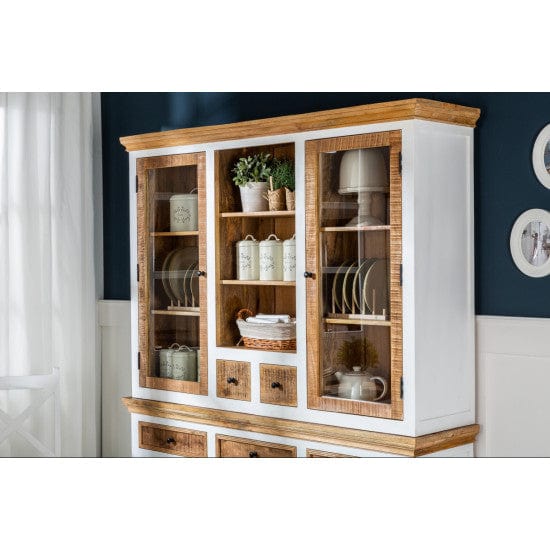 Whitewave Solid Wood Crockery Cabinet | Large Hutch Cabinet | Kitchen Storage Furniture 150x45x180 CM (Crockery Cabinet)