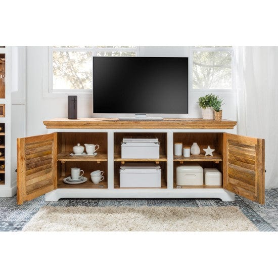 Whitewave Solid Wood Tv Cabinet Two Door Storage Unit | Entertainment Unit 160x70x45 CM (Tv Unit)
