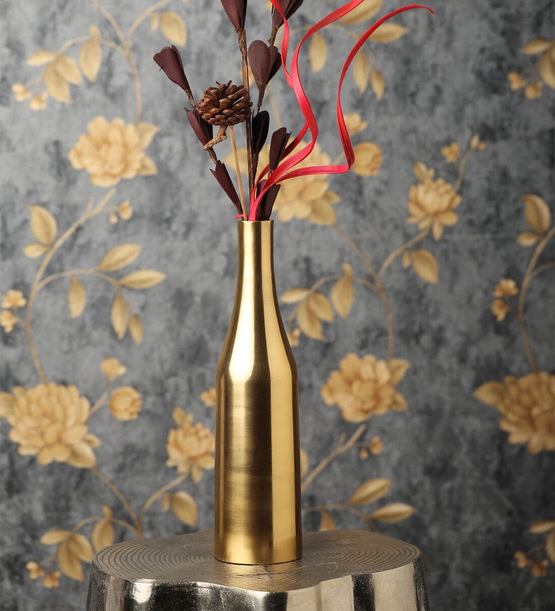 Matt Gold Zatec Aluminium Champagne Bottle Table Vase,