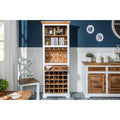 Whitewave Solid Wood Wine Rack with Glass and Bottle Holders | Rustic Bar Cabinet 72x45x196 CM (Wine Rack)