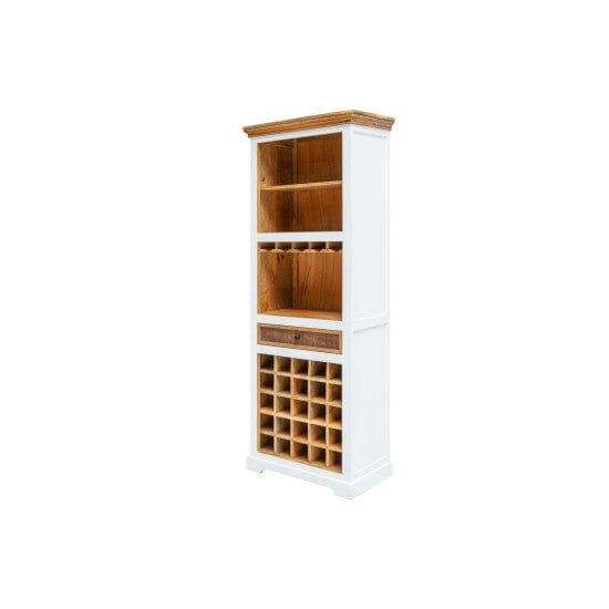 Whitewave Solid Wood Wine Rack with Glass and Bottle Holders | Rustic Bar Cabinet 72x45x196 CM (Wine Rack)