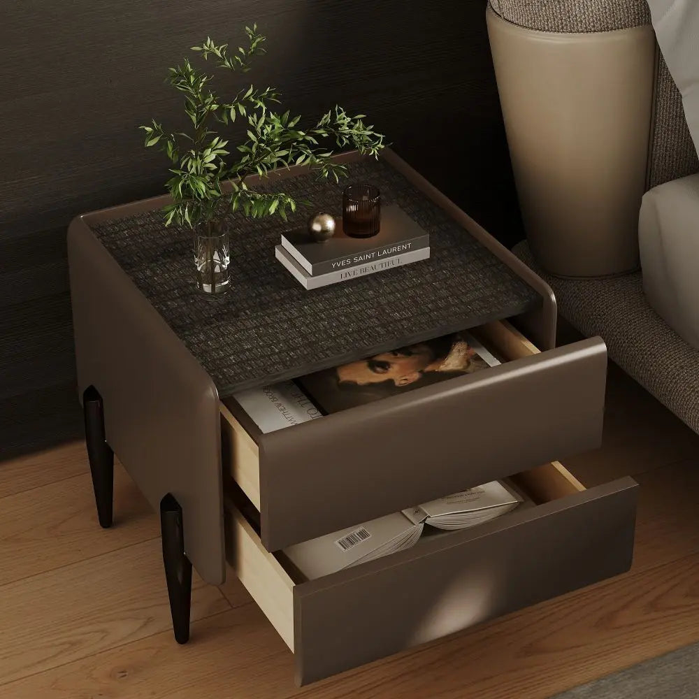 Modern 2 Drawer Bedside Table