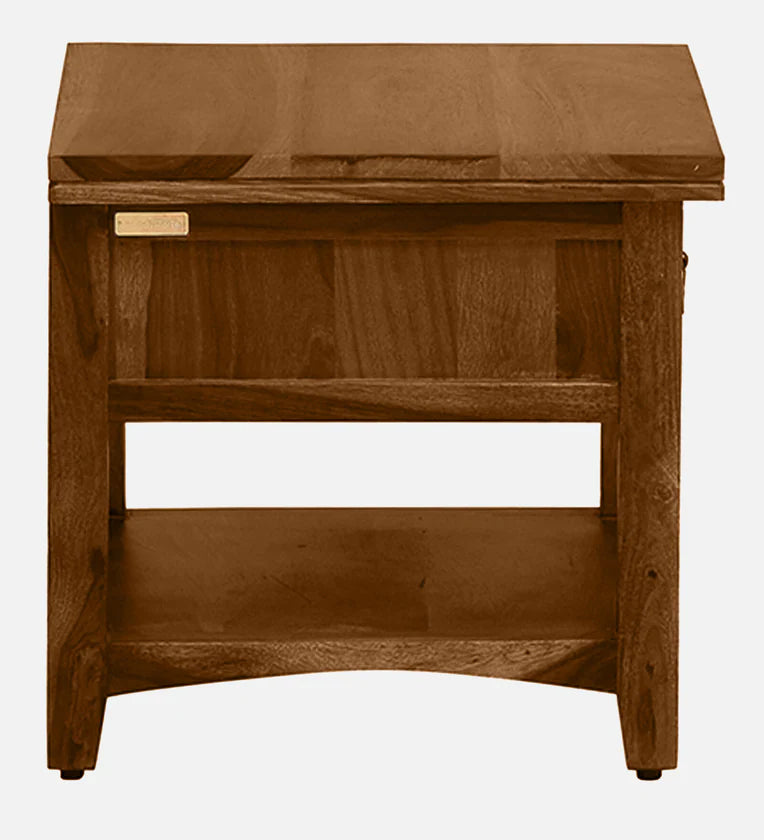 Sheesham Wood Bedside Table in Scratch Resistant Provincial Teak Finish With Drawer