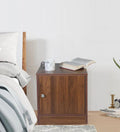 Bedside Table In Columbian Walnut Finish with Storage