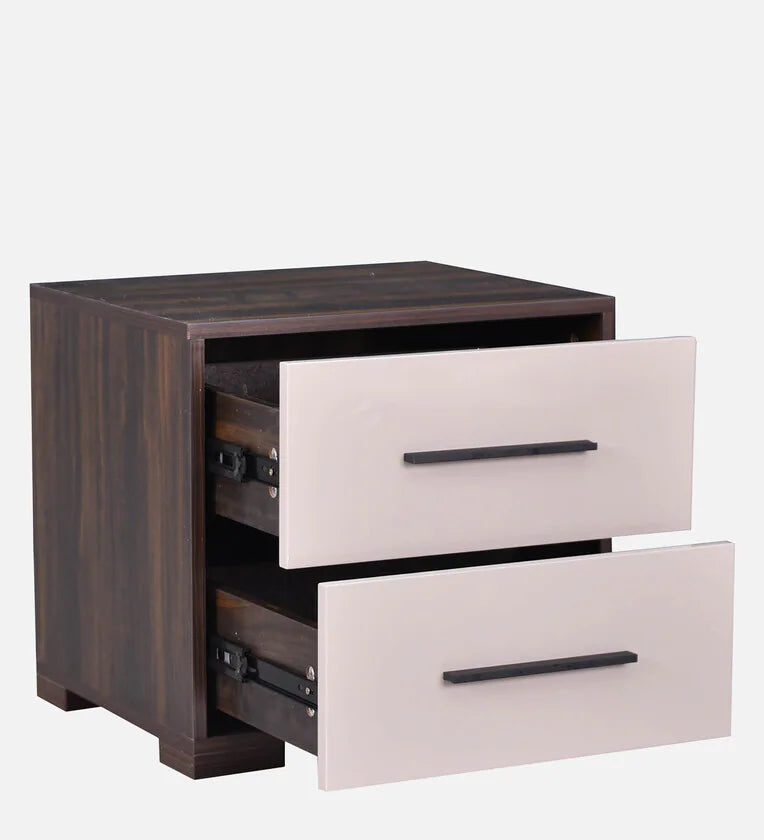 Bedside Table in Brown And White Colour