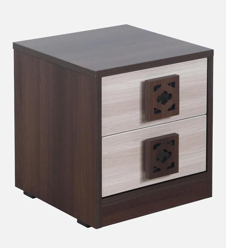 Bedside Table In Walnut Finish With Drawers