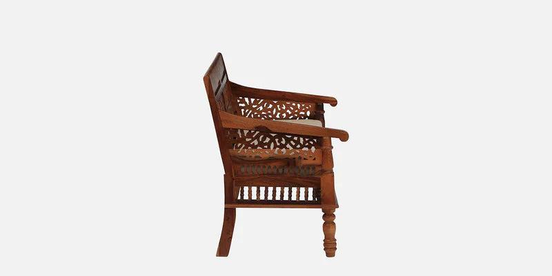 Sheesham Wood 2 Seater Sofa In Honey Oak Finish