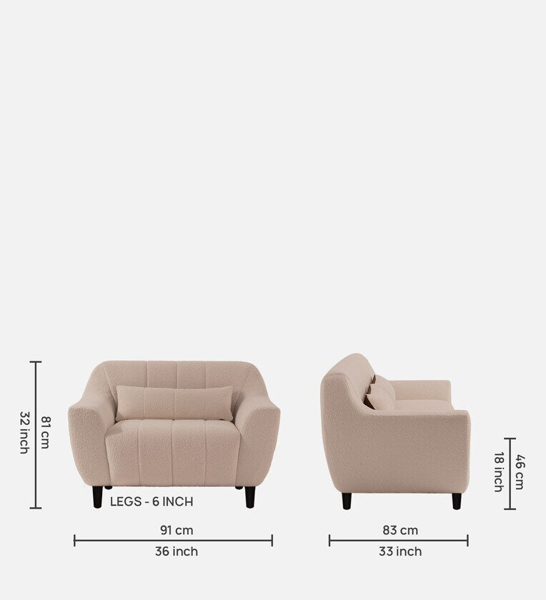 Fabric 1 Seater Sofa In Regal Beige Colour