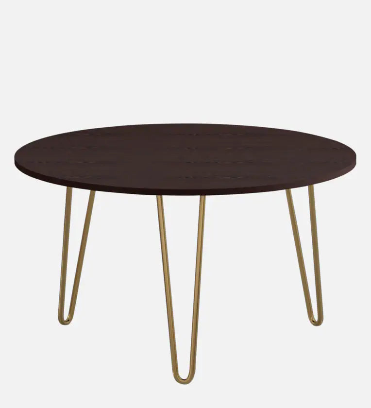 Metal Coffee Table in Gold & Wenge Finish
