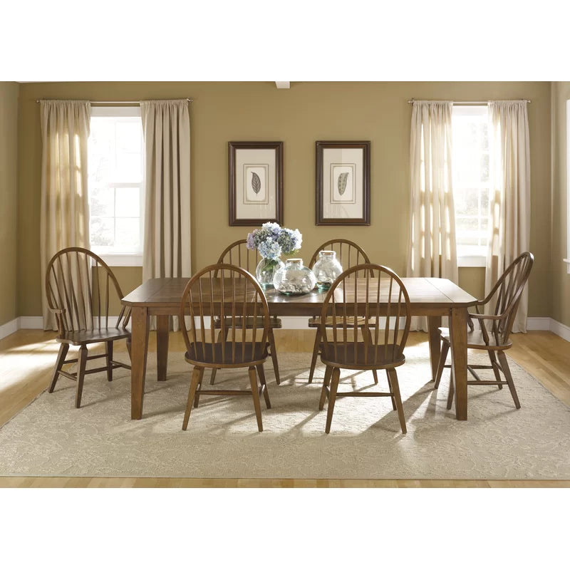 7 - Piece Extendable Solid Wood Dining Set