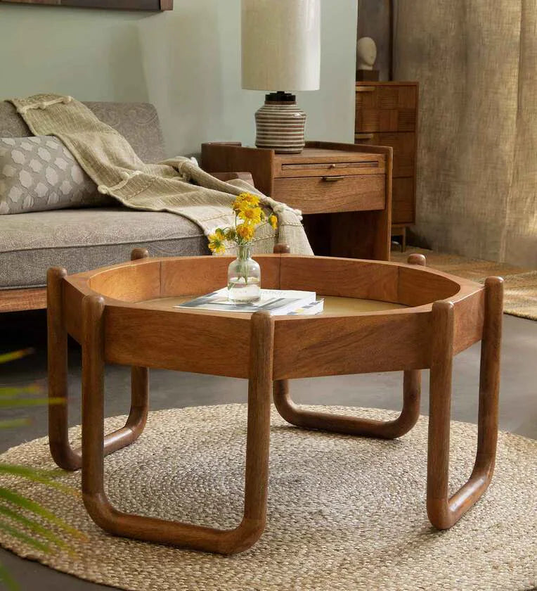 Octagon Coffee Table In Brown Colour