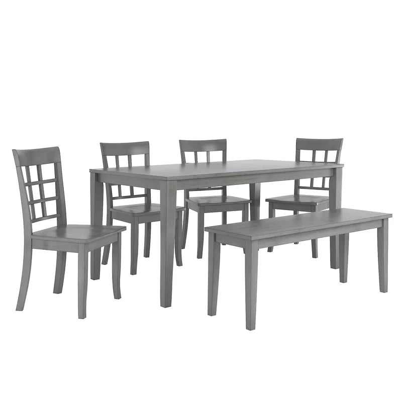 6 - Piece Solid Wood Top Dining Set